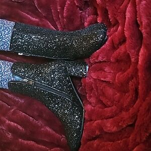 Black glitter boots size 9